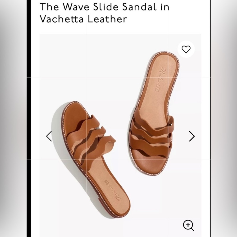 Madewell women’s brown wave flat slides- size 8